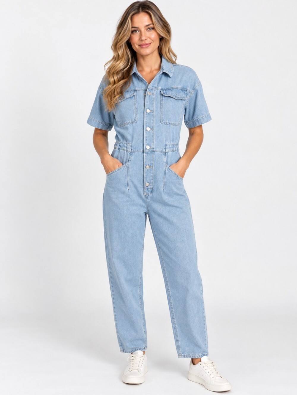 We The Free Free People Denim Jumpsuit Women S Light Wash Utility Boiler Suit